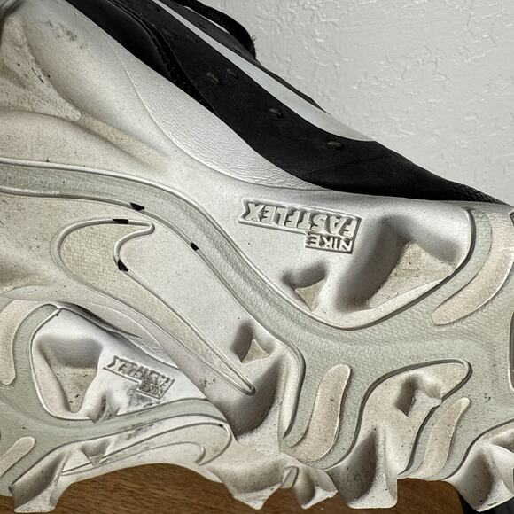 Nike Baseball Cleats Alpha Huarache 4 Keystone Size 8.5 Men's Black White Rubber - Picture 11 of 13